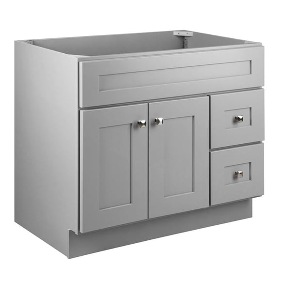 Pemberly Row 36" Wood Bathroom Vanity Ready to Assemble in Gray
