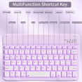 thumbnail image 5 of Aoub Backlit Keyboard Case for iPad Air 11 inch M3/M2 2025 2024, iPad Air 5th/4th Generation 10.9 Inch 2022/2020 Soft TPU Bakc Magnetic Detachable Wireless Bluetooth Keyboard Case, Purple, 5 of 9