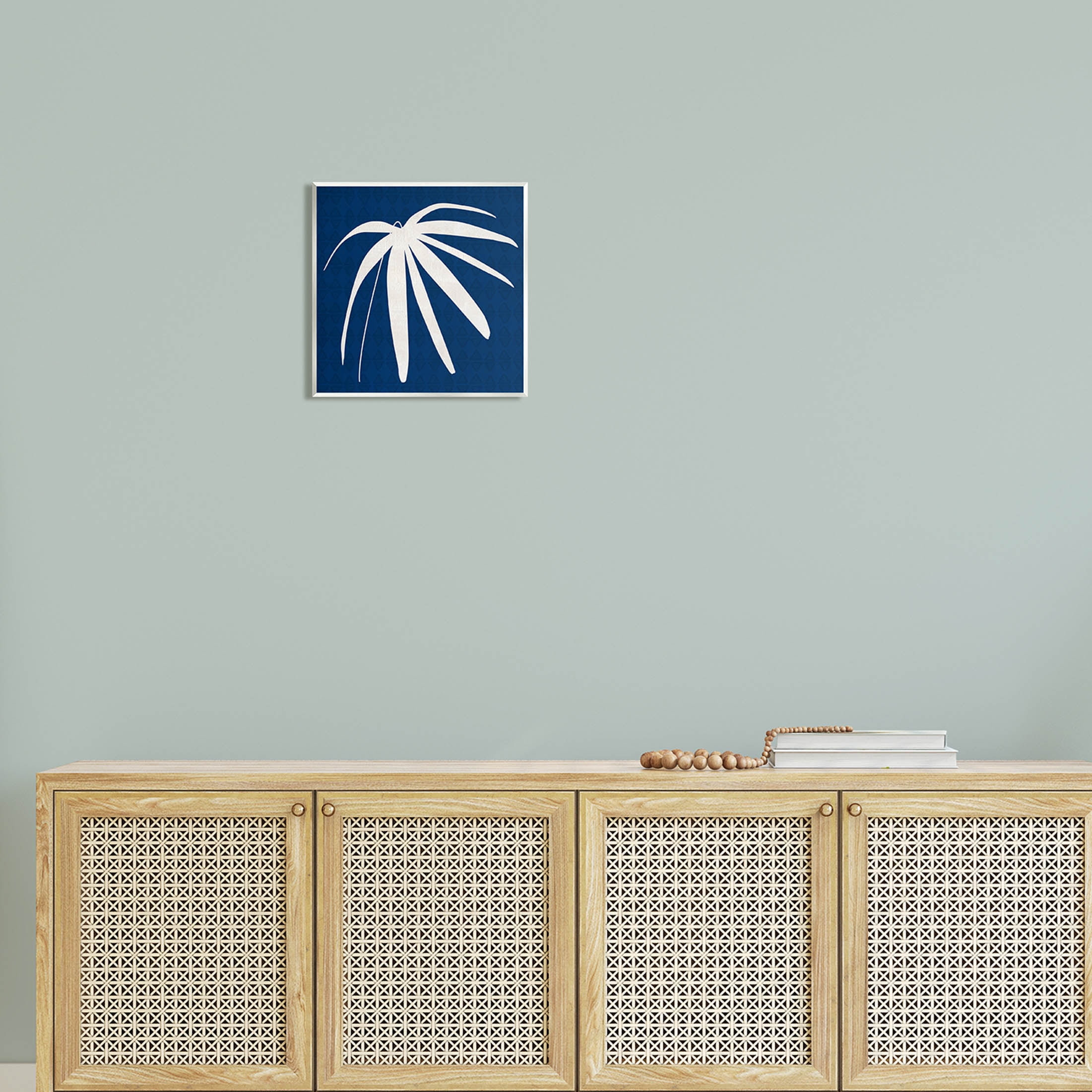 Stupell Industries Modern Plant Leaf Blue Palm Graphic Art Unframed Art Print Wall Art, Design by Susan Jill