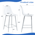 thumbnail image 4 of Noble House Modern Minimalist Bar Stool Set of 2,Integrated Backrest,Silver, 4 of 10
