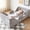 Gray, variant on Toddler Bed, Toddler Floor Bed – Low-to-Ground Design with Detachable Guard Rails, Soft Upholstered Transition Bed, Standard Crib Size for kids Ages 1–6 (Pink)