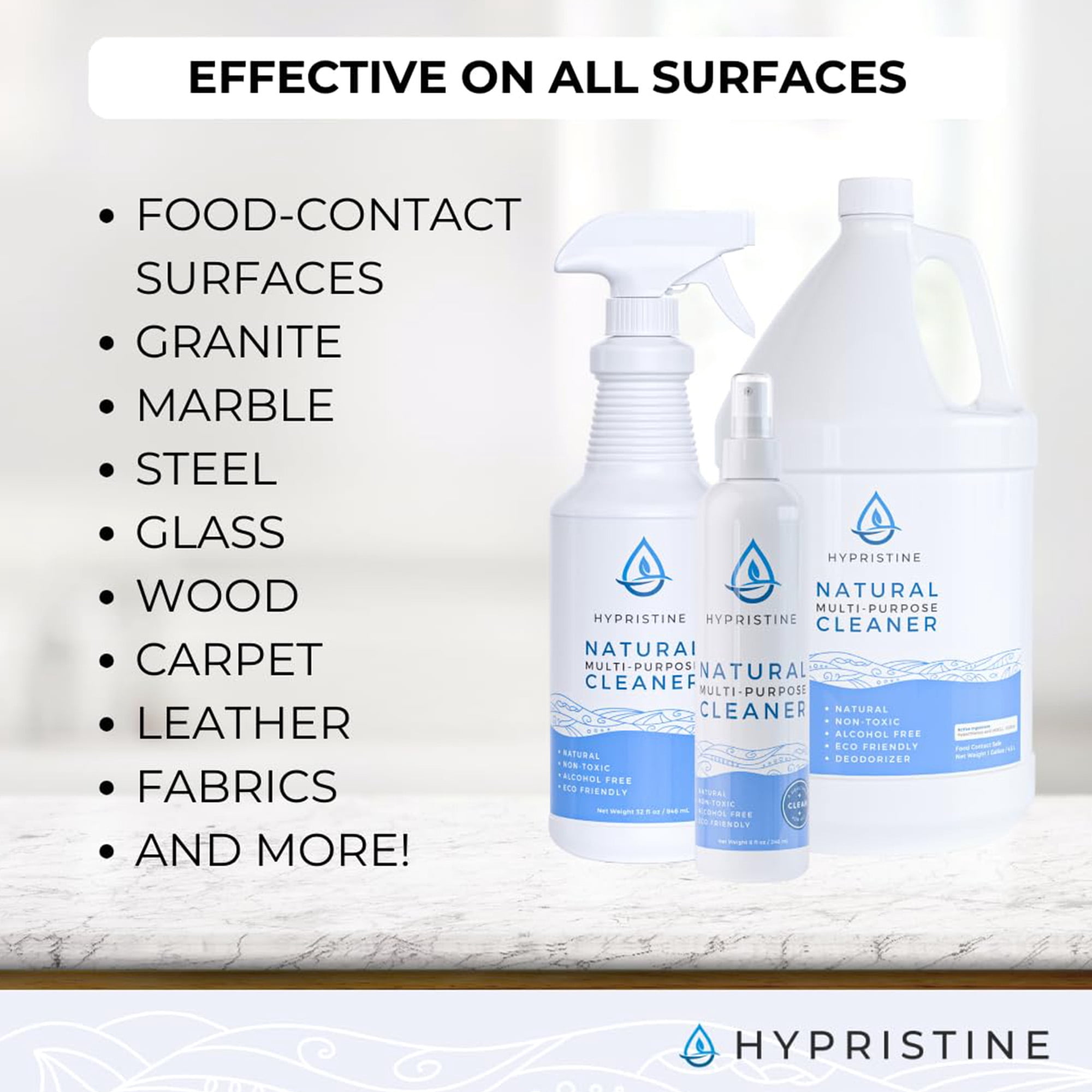 Hypristine Natural Multi Surface Cleaner Spray - 128 Fl Oz