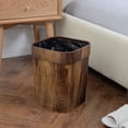 thumbnail image 3 of Bote de basura cuadrado de grano de madera, de plástico, para el hogar, descubierto, para oficina y baño, 3 of 5