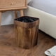 thumbnail image 4 of Bote de basura cuadrado de grano de madera, de plástico, para el hogar, descubierto, para oficina y baño, 4 of 5