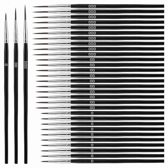 30pcs Detail Brushes, Fine Tip Paint By Number Brushes, 3 Sizes 0 00 00, Model Crafts Painting A