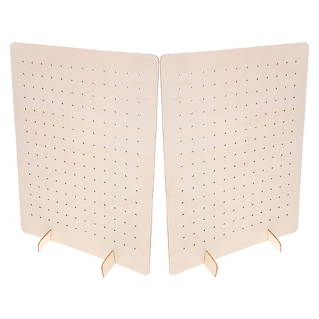 HEMOTON Wooden Earring Holder Display Stand for Jewelry Storage and Craft Fair Use Beige 2pcs