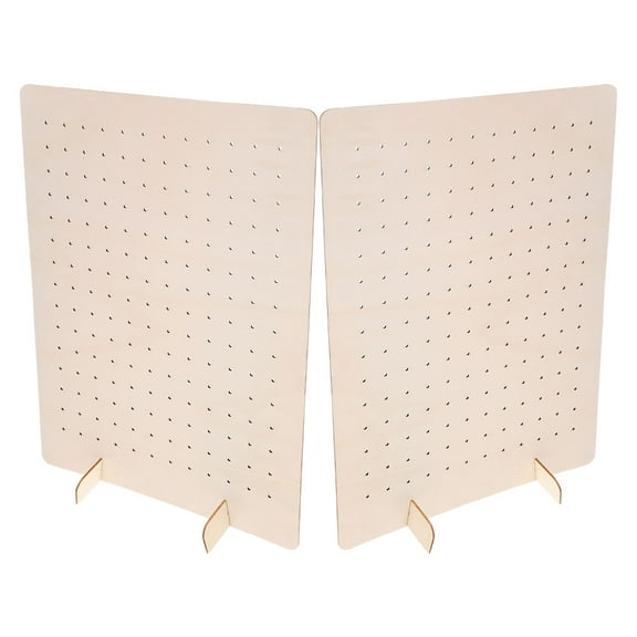 HEMOTON Wooden Earring Holder Display Stand for Jewelry Storage and Craft Fair Use Beige 2pcs