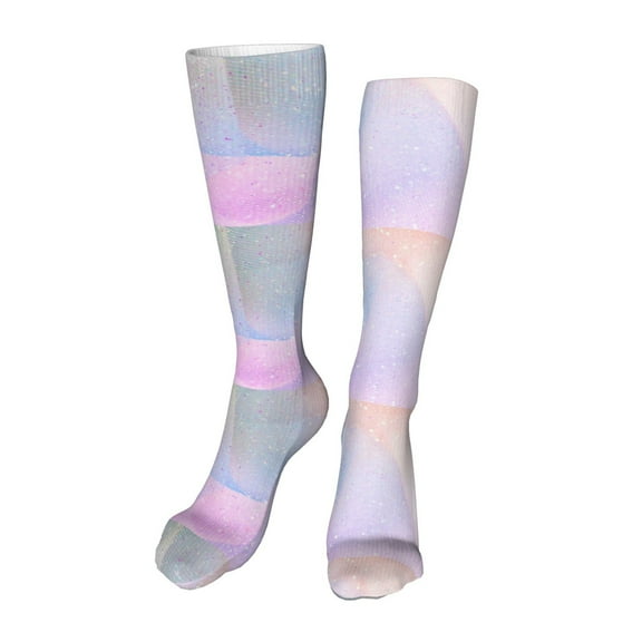 KLL Rainbow Unicorn Party Print Cool Socks Men's Women's Crew Socks Funny Crazy Novelty Stockings
