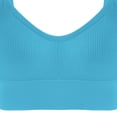 thumbnail image 6 of QATAINLAV Womens Padded Seamless Wireless Sport Bras Solid Casual Summer Spaghetti Straps Bralette Yoga Workout Crop Tops Light Blue S, 6 of 6