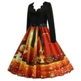 thumbnail image 1 of CEHVOM Robe Rockabilly Vintage Patchwork pour Femmes Robes Noël Nœud Robe de Fête, 1 of 8