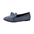 thumbnail image 6 of Ballet Flat Shoes for Women Fashion Print Bowknot Pointed Toe Knit Mesh Slip on Loafers Casual Lightweight Walking Shoes Blue Size 8, 6 of 6