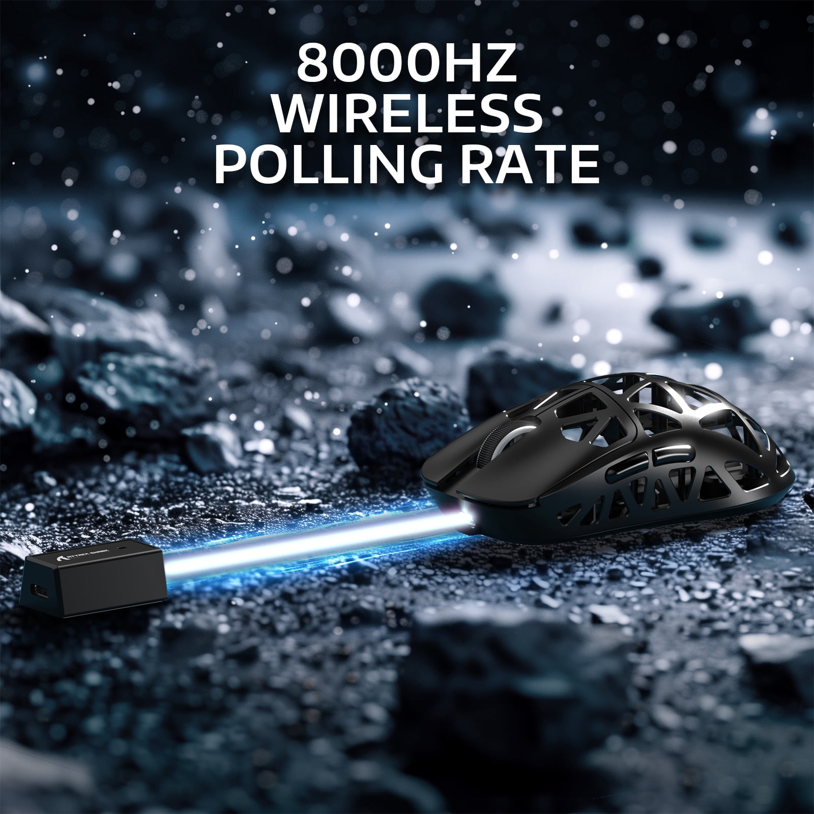 ATTACK SHARK R2 Magnesium Alloy Gaming Mouse 8K 45g SUPERLIGHT Mouse, PixArt PAW3950 Gaming Sensor, 6 Adjustable DPI up to 42000, Bluetooth/2.4G Wireless/Wired(Not Include the Charging Dock)