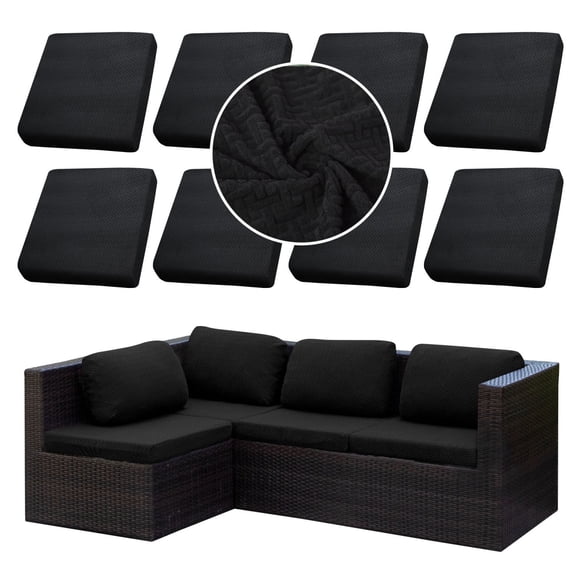 SUKAIKEQA Outdoor Cushion Covers Set,8PCS Patio Furniture Couch Seat Slipcovers, Replacement for Sofa Sectional Chair(Cover,Only)