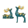 thumbnail image 3 of 2 uds estatuas de Reno modernas colección de ornamento escultura Animal regalo decorativo para estantería dormitorio restaurante decoración Azul BLESIY Estatua de escultura de ciervo, 3 of 8