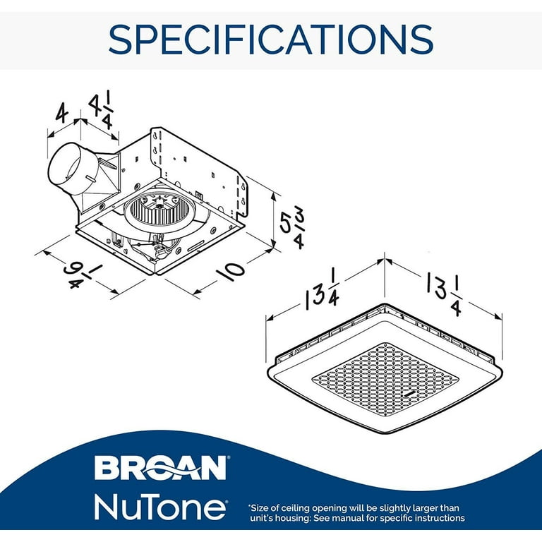 Broan ChromaComfort Ventilation Fan, retailer 24 Color Selectable LED, White AER110RGBL N