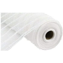 10" White Snowdrift Cotton Ball Mesh Ribbon