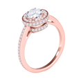 thumbnail image 3 of Aonejewelry 1 Carat Halo Wedding Engagement Diamond Ring In 14k Solid Rose Gold, 3 of 4