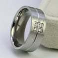 thumbnail image 7 of Matte 8mm Titanium Steel Mens Ring Men Wedding Band AAA CZ Man Ring, 7 of 7