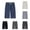 Dark Blue, variant on Chiccall Linen Cotton Capri Pants for Men Plus Size Elastic Waist Drawstring Below Knee Casual Summer Beach Shorts with Pockets