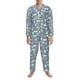 thumbnail image 3 of Balery Blue Bathroom Pijama para Hombre de Dos Piezas con Manga Larga, Conjunto de Dormir y Descanso Suave con Bolsillos-Medium, 3 of 7
