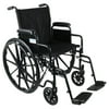 Equate Lightweight Foldable Steel Wheelchair with 18" Seat and Swing-Away Footrests, 350 lb Capacity