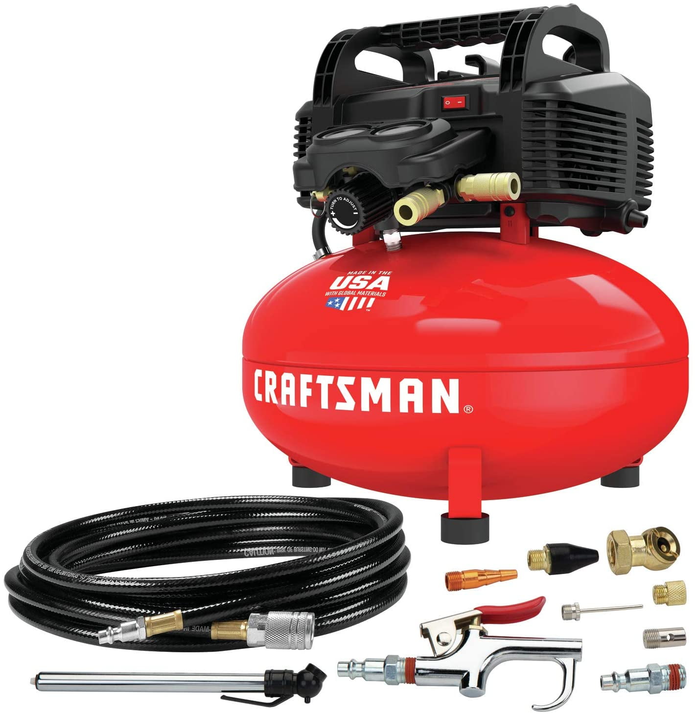 CRAFTSMAN Air Compressor, 6 Gallon, Pancake, OilFree with 13 Piece