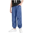 thumbnail image 2 of Kids Outdoor Hiking Pants Boys Girls Lightweight Breathable Casual Joggers Trousers for Boys Girls Daily School Wear Blue Girls Trousers Pants with Pockets 7-8Y, 2 of 6