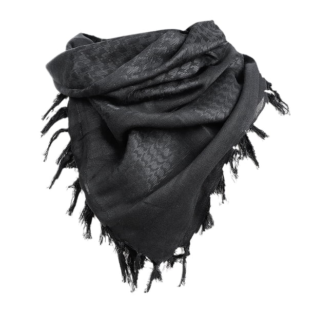 Bufanda árabe de cuello cuadrado, chal táctico para exteriores, unisex (negro)