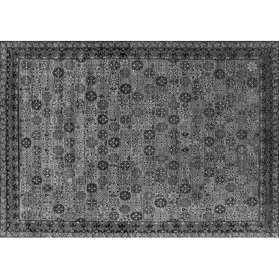 Ahgly Company Indoor Rectangle Oriental Gray Industrial Area Rugs, 5' x 7'