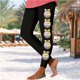 thumbnail image 5 of Pantalones de Mujer Traje de Moda Casual Pascua Impresión No Estructurada Tight Yoga Leisure Leggings para el Gimnasio, 5 of 6