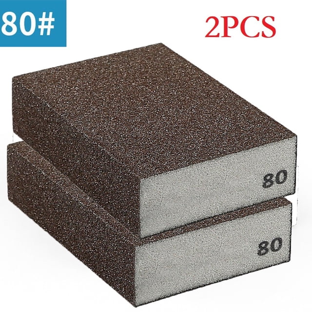 2PCSGrit 60-320# Éponge de Meulage Mural Bloc de Sable Papier de Verre Brique de Sable Poli 2 Pcs 80Grit