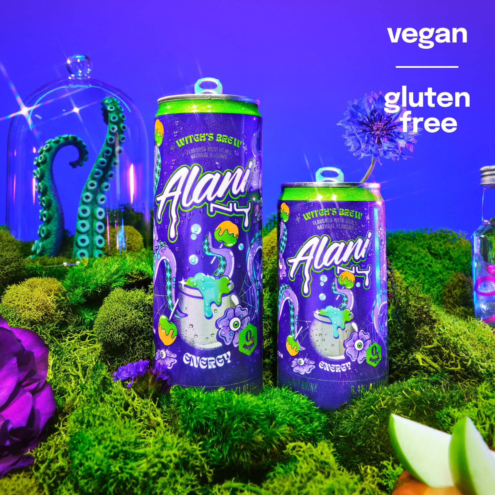 (2 pack) Alani Nu Sugar Free Energy Drink Mini, Witch's Brew, 8.4 fl oz, 12 Pack, Cans, 100mg Caffeine