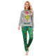 thumbnail image 1 of Moonsky Family Matching Long Sleeve GrayTops+Green Pants 2 Piece Pajamas Set, Christmas Print Christmas Paj Christmas Element Prints For Family#Women 2XL, 1 of 4