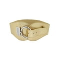 thumbnail image 3 of Women Silver Hook Buckle Gold Faux Leather Waist Hip Elastic Belt S M, 3 of 11