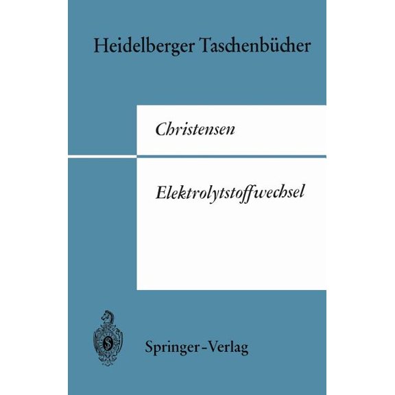 Heidelberger Taschenbücher Elektrolytstoffwechsel, Book 55, (Paperback)