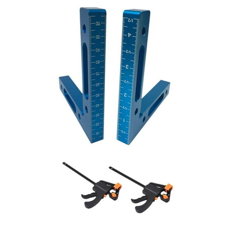 

2 Pcs Positioning Squares Right Angle Corner Clamping Square with 2 Pcs 4 Inch F-Shaped Bar - B