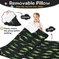 thumbnail image 3 of Green Dinosaurs MultiShapes Pattern Teens Toddler Nap Mat with Pillow, Sleeping Mat Bag for Preschool Daycare 59"x22", 3 of 6