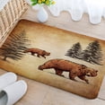 thumbnail image 3 of Bear Bathroom Rug Mat, Wild Animals Rustic Cabin Forest Non-Slip Bath Carpet, Bear Print Wooden Board Absorbent Doormat Bedroom Rug Kitchen Rug (17"X29"), 3 of 3