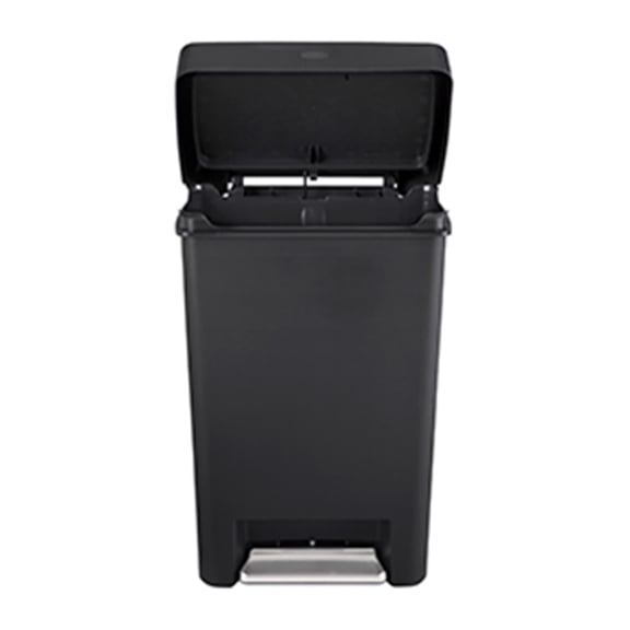 Rubbermaid Kitchen Trash Can, 12.4 Gallon Plastic Rectangular Step Garbage Bin with Lid, Charcoal