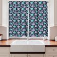 thumbnail image 2 of Ambesonne Nautical Kitchen Curtains, Ocean Grunge Seashells, 55"x39", Night Blue Sea Green, 2 of 3