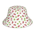 thumbnail image 3 of Daiia Watermelon And Kiwi Pattern Bucket Hat - Trendy Cotton Sun Hat for Beach, Golf, Fishing - Fun Outdoor Vacation Boonie for Men and Women, 3 of 9