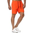 thumbnail image 1 of Innerwin Summer Short Pants Solid Color Men's Beach Shorts Vacation Drawstring Breathable Swim Trunks Orange 5XL, 1 of 3