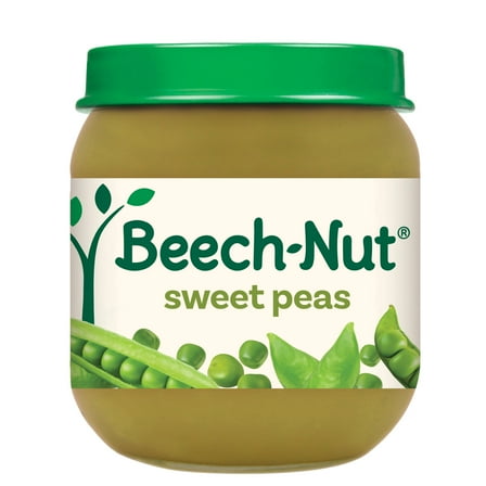 Beech-Nut Stage 2 Baby Food, Sweet Peas, 4 oz Jar (10 Pack)