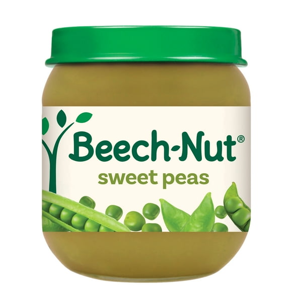Beech-Nut Stage 2 Baby Food, Sweet Peas, 4 oz Jar (10 Pack)