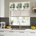 thumbnail image 5 of Hello Spring Valances for Windows, Decorative Rod Pocket Window Valance Curtains, Easter Flowers Green Truck Floral Orange Plaid Short Curtain Drapes for Kitchen/Living Room, 2 Panels, 42" W x 12" L, 5 of 8