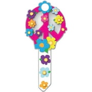 5PACK Lucky Line Peace Sign Design Decorative House Key, KW11