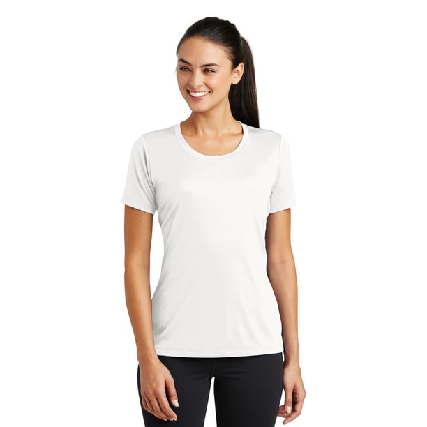 Sport-Tek Ladies PosiCharge Tough Tee LST320, blanco, XXX-Large deporte-tek LST320