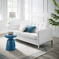 thumbnail image 2 of Contemporary Modern Urban Designer Living Room Lounge Club Lobby Loveseat Sofa, Faux Vinyl Leather, White, 2 of 4