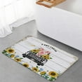 thumbnail image 4 of Kitchen Floor Mats, Spring Sunflowers Pink Pig Farm Truck 2 PCS Anti Fatigue Area Runner Rugs Set Plaid Car on Wood Grain Non-Slip Bathroom Comfort Standing Mat Home Decor, 4 of 6