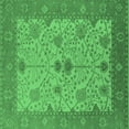 thumbnail image 1 of Ahgly Company Indoor Square Oriental Emerald Green Industrial Area Rugs, 4' Square, 1 of 4